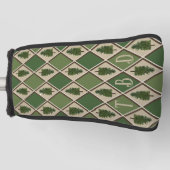 Pine Trees und Harlequin Putter Golf Head Cover Headcover (Vorderseite)