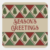Pine Trees und Harlequin Square Sticker (Vorderseite)