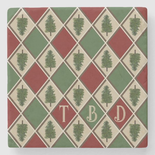Pine Trees und Harlequin Stone Untersetzer (Vorderseite)
