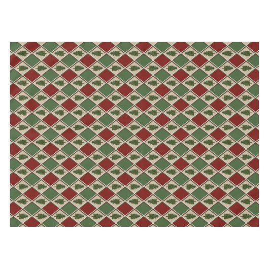 Pine Trees und Harlequin Tablecloth Tischdecke (Vorderseite (Horizontal))
