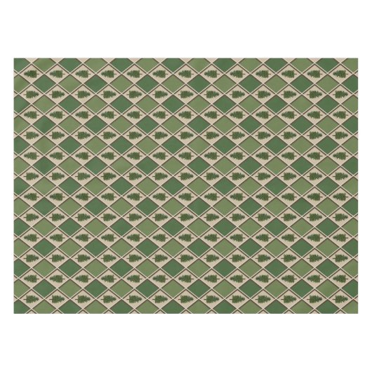 Pine Trees und Harlequin Tablecloth Tischdecke (Vorderseite (Horizontal))