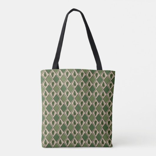 Pine Trees und Harlequin Tote Bag Tasche (Rückseite)
