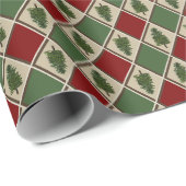Pine Trees und Harlequin Wrapping Paper Geschenkpapier (Rolleneckpunkt)