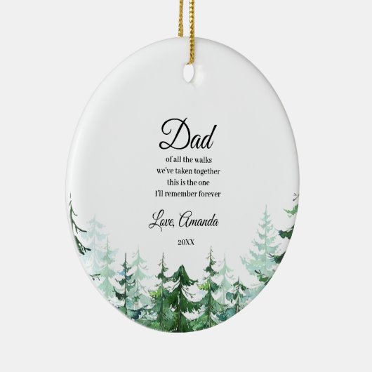 Pine Trees Vater der Braut Von allen Spaziergängen Keramik Ornament (Rechts)