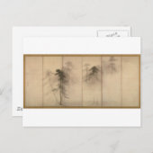 Pine Trees Verlassen Handbildschirm von Hasegawa T Postkarte (Vorne/Hinten)