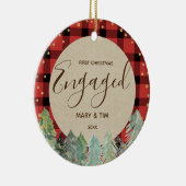 Pine Trees Verlobtes Weihnachtsgeschenk Keramik Ornament (Rechts)