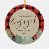 Pine Trees Verlobtes Weihnachtsgeschenk Keramik Ornament (Vorne)