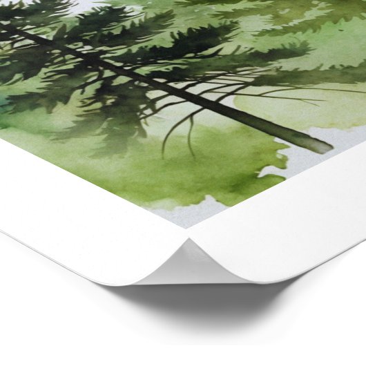 Pine Trees Wall Art Poster (Ecke)