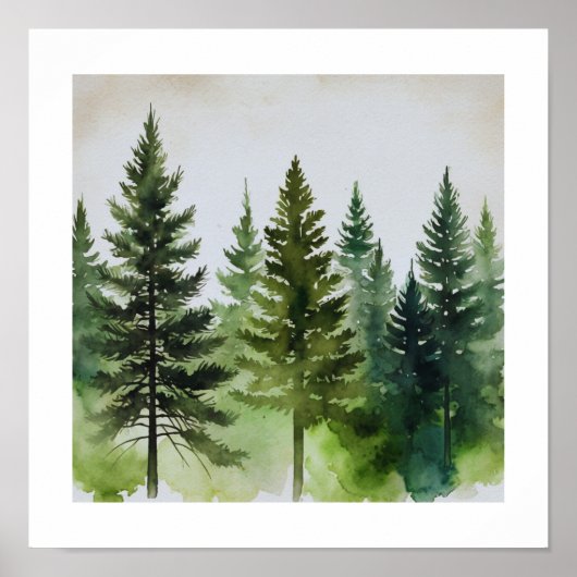 Pine Trees Wall Art Poster (Vorne)