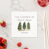 Pine Trees Watercolor Forest Wedding Party Serviette (Beispiel)
