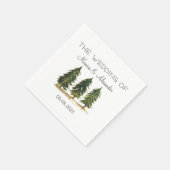 Pine Trees Watercolor Forest Wedding Party Serviette (Ecke)