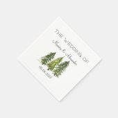 Pine Trees Watercolor Forest Wedding Party Serviette (Ecke)