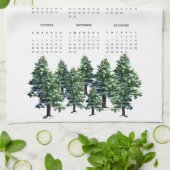 Pine Trees Watercolor Painting Calendar 2026 Geschirrtuch (Gefaltet)
