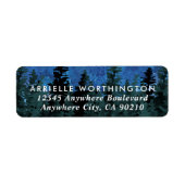 Pine Trees Watercolor Rustic Wedding Address Label (Vorne)