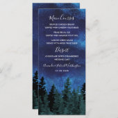 Pine Trees Watercolor Rustic Wedding Menu Cards Menükarte (Vorne/Hinten)