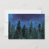 Pine Trees Watercolor Rustic Wedding RSVP Cards Karte (Rückseite)