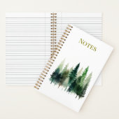 Pine Trees Watercolor Spiral Notebook  Notizblock (Innen)