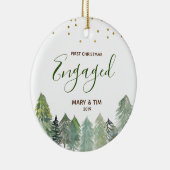 Pine Trees Weihnachten Verlobtes Ornament Geschenk (Rechts)