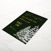 Pine Trees Weihnachts Winter Grün Save the Date Folieneinladung (Gedreht)