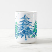 Pine Trees Winter Forest Weihnachten Kaffeetasse (Mittel)
