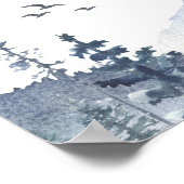 Pine Trees Winter Onederland Geburtstagswillkommen Poster (Ecke)