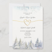 Pine Trees Winter Wedding Einladung (Vorderseite)