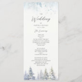 Pine Trees Winter Wedding Programm (Vorderseite)