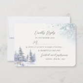 Pine Trees Winter Wedding RSVP Card Karte (Vorderseite)