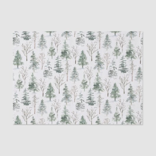 Pine Trees Winterschnee Weihnachten Seidenpapier (Vorderseite)