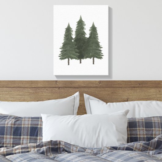 Pine Trees Woodland Leinwanddruck (Insitu (Schlafzimmer))