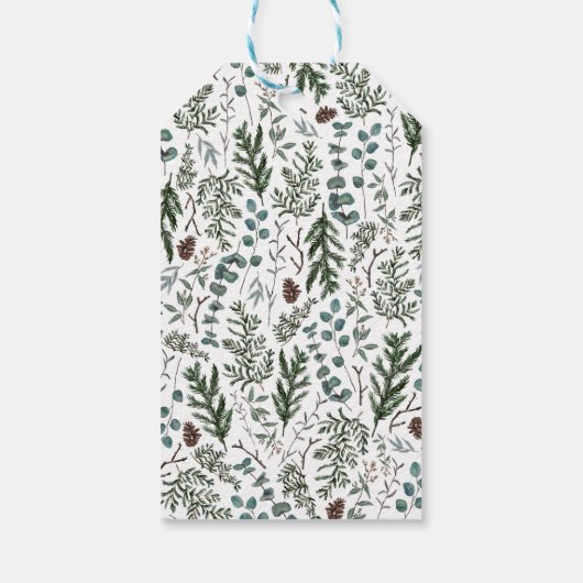 Pine und Eukalyptus-Geschenkmarke Geschenkanhänger (Rückseite)