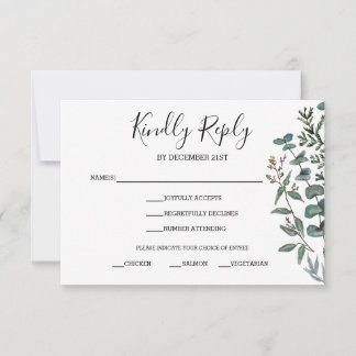 Pine- und Eukalyptus-UAWG-Antwortkarte RSVP Karte