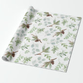 Pine und Eukalyptus Watercolor Wrapping Paper Geschenkpapier (Ungerollt)