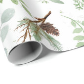 Pine und Eukalyptus Watercolor Wrapping Paper Geschenkpapier (Rolleneckpunkt)