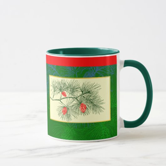 Pine Vintage Art Kaffee Tasse (Rechts)