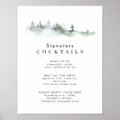 Pine Wappen Signature Cocktail Menü Poster (Vorne)