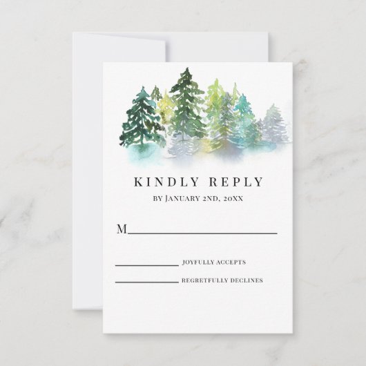 Pine Wappen Wedding RSVP (Vorderseite)