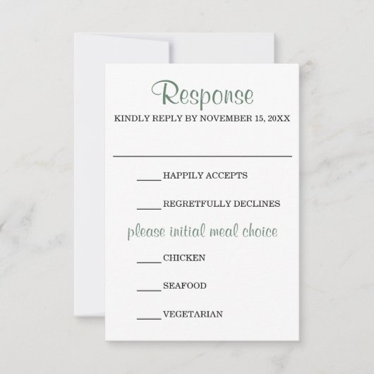 Pine Wedding RSVP Card (Vorderseite)
