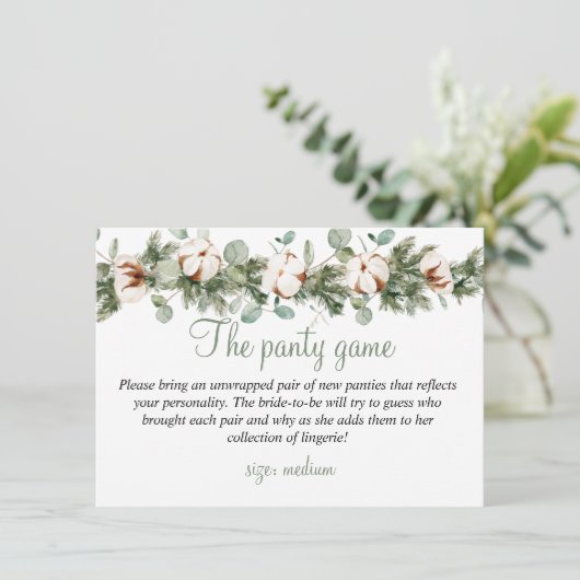 Pine Winter Brautparty Die Spielkarte Einladung (Stehend Vorderseite)