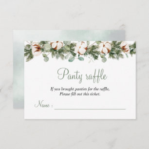 Pine Winter Brautparty Panty Raffle Card Begleitkarte