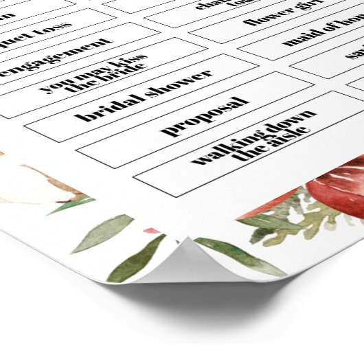 Pine Winter Charades Brautparty-Zeichen Poster (Ecke)