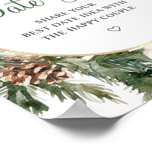 Pine Winter Date Jar Brautparty Unterschrift Poster (Ecke)