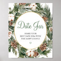Pine Winter Date Jar Brautparty Unterschrift