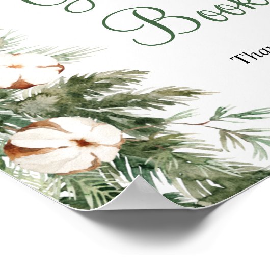Pine Winter Guest Book Brautparty Signage Poster (Ecke)
