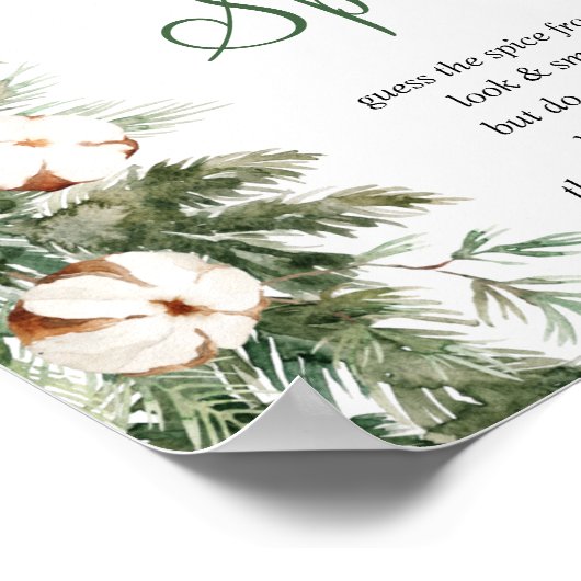Pine Winter Name, das Gewürz-Brautparty-Zeichen Poster (Ecke)