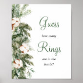 Pine Winter raten wie viele Ring-Brautparty-Zeiche Poster (Vorne)