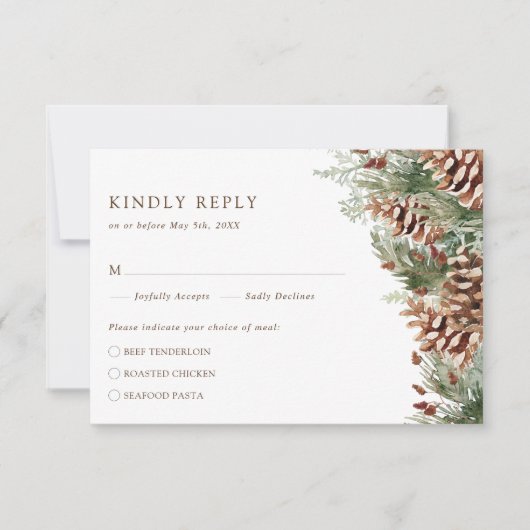 Pine Winter RSVP-Karte RSVP Karte (Vorderseite)