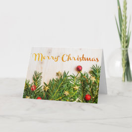 Pine Wood Frohe Weihnachtsferien Custom Card Feiertagskarte