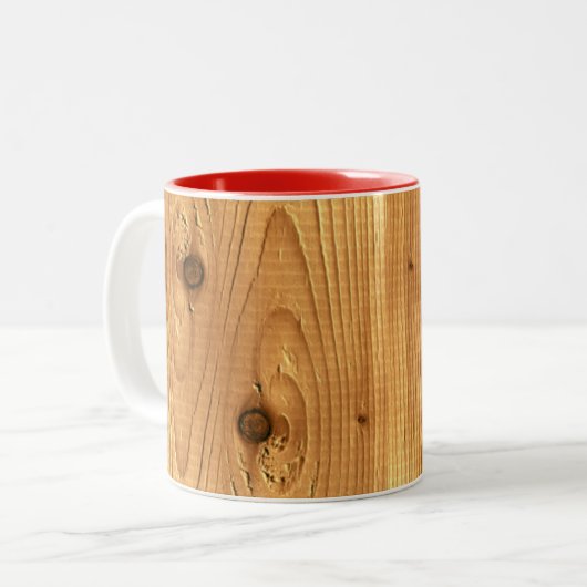 Pine Wood Grain Zweifarbige Tasse (Vorderseite Links)