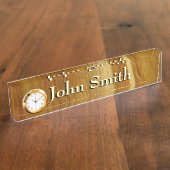 Pine Wood II Imitate Holzgewebe Namensplakette (Seite)